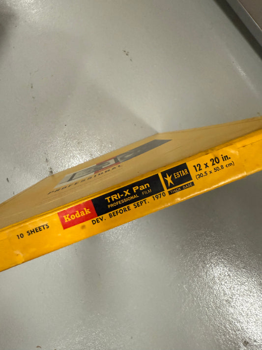 Expired 12x20 RARE KODAK Tri-X Pan Large Format Film 10 Sheets