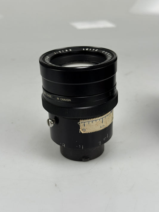 Leica Leitz Summicron M 90mm F2 Black Lens converted to cinema movie camera mount