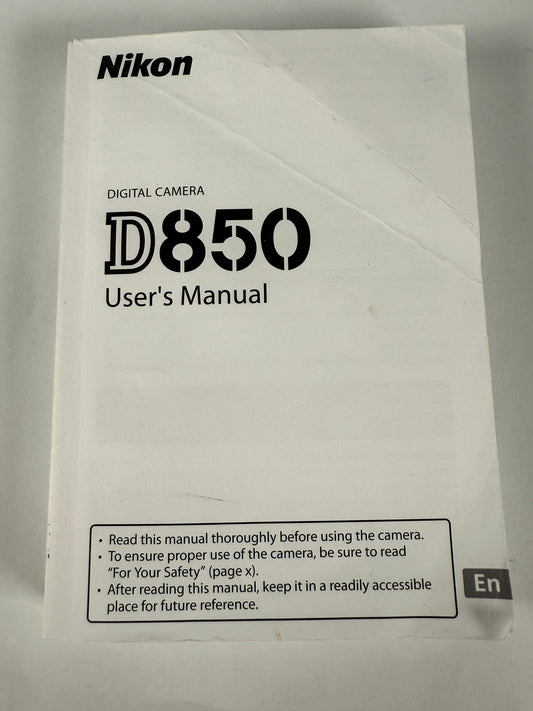 Nikon D850 Digital Camera Instruction Manual