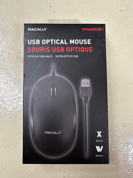 McCally Silent USB Mouse Wired for Mac/Pc, Compact Design, Optical Sensor in Black