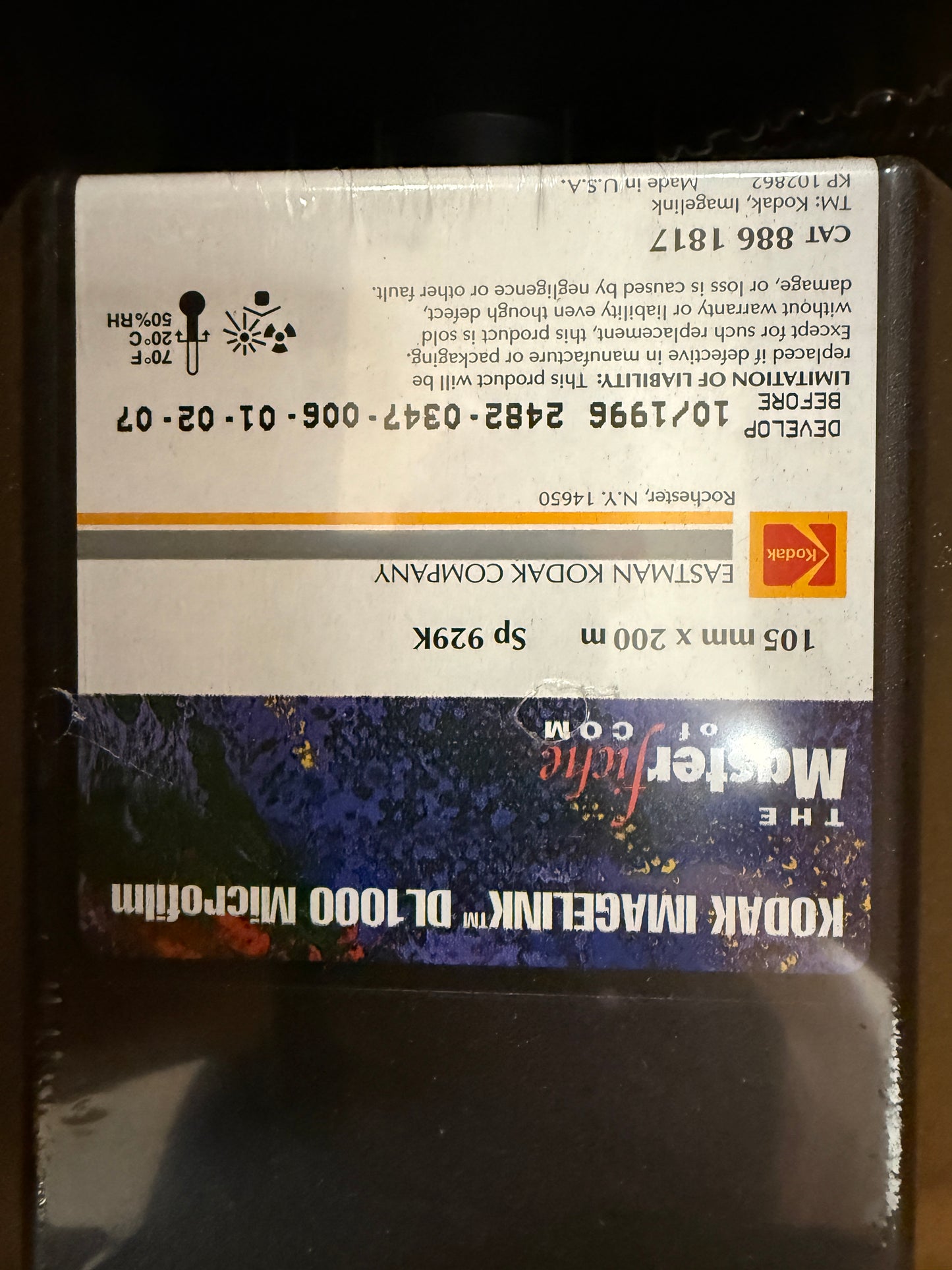KODAK Imagelink DL 1000 Microfilm 2 105mm x 200mm rolls CAT 886 1817