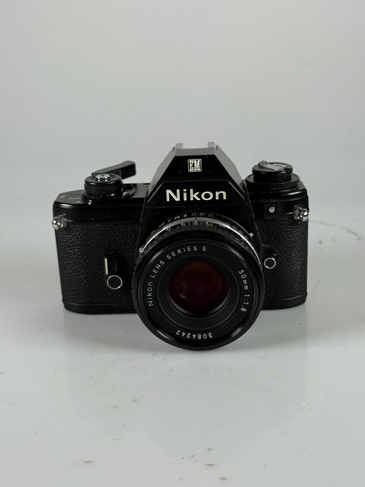 Nikon EM 35mm Film SLR Camera w/ Series E Nikon 50mm f1.8 Prime Lens