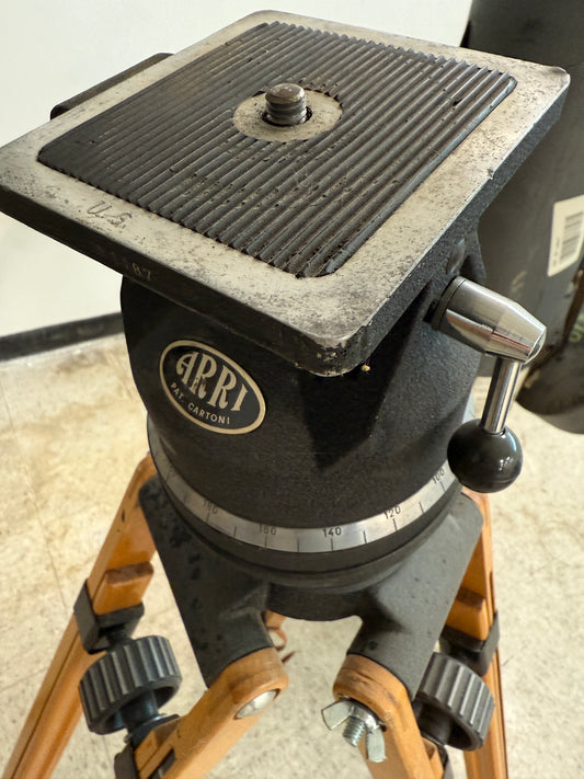 Arri wooden tripod with Cartoni head RARE vintage