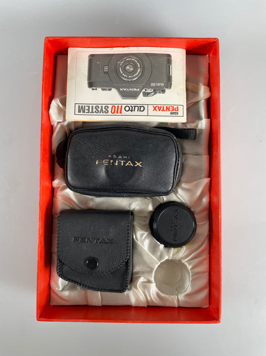 PENTAX Auto 110 set w/Box 24mm, 50mm, winder, flash