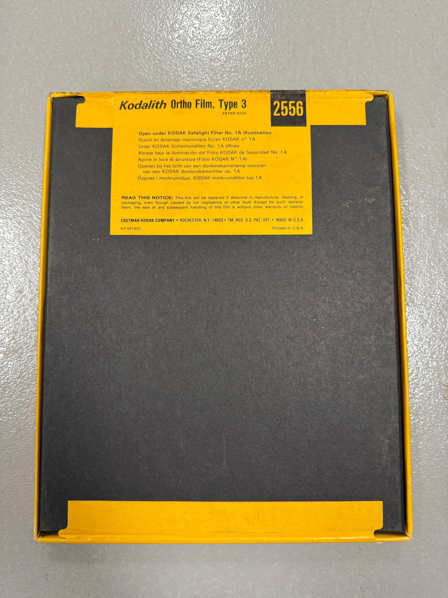 Kodak 8x10 50 sheets Kodalith ortho film 2556, type 3 graphic arts film