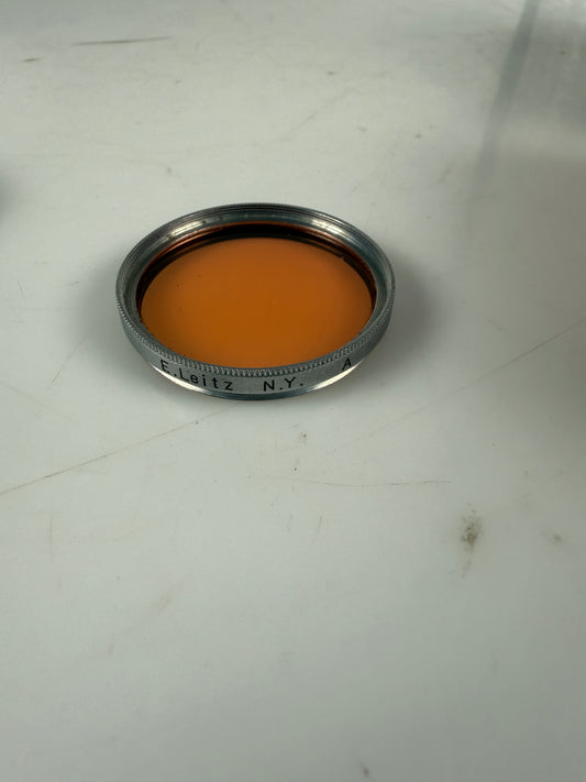 Leica 39mm Summitar Amber A Warming Chrome Ring Filter E Leitz NY