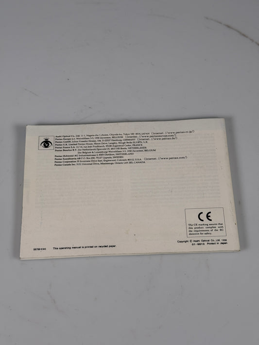 Pentax 67 6x7 II Camera Instruction Manual