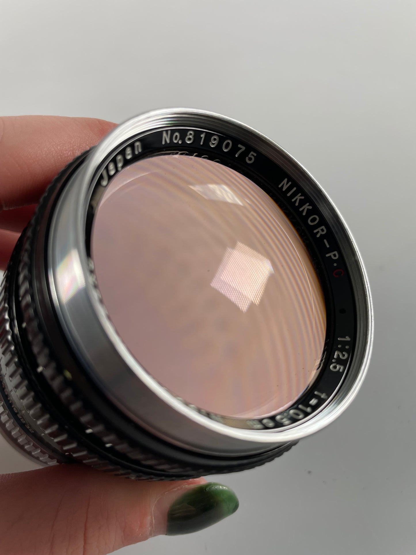 Nikkor P 10.5cm 105mm f2.5 Nippon Kogaku Japan Black Rangefinder S mount Lens