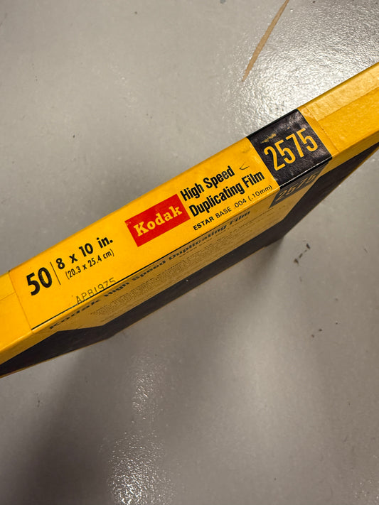 Expired 8x10 KODAK 2575 High Speed Duplicating Large Format Film 50 Sheets 1975