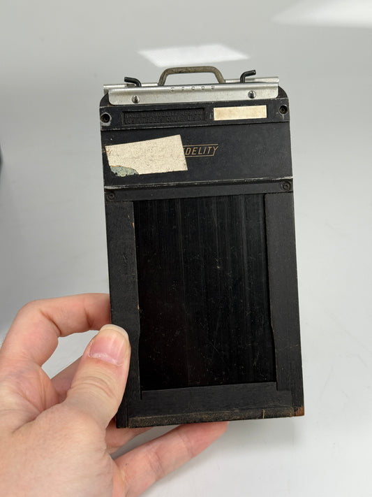 Lot of 9 Fidelity Deluxe 2-1/4 x 3-1/4" (6x9cm) wood Cut Film Holders