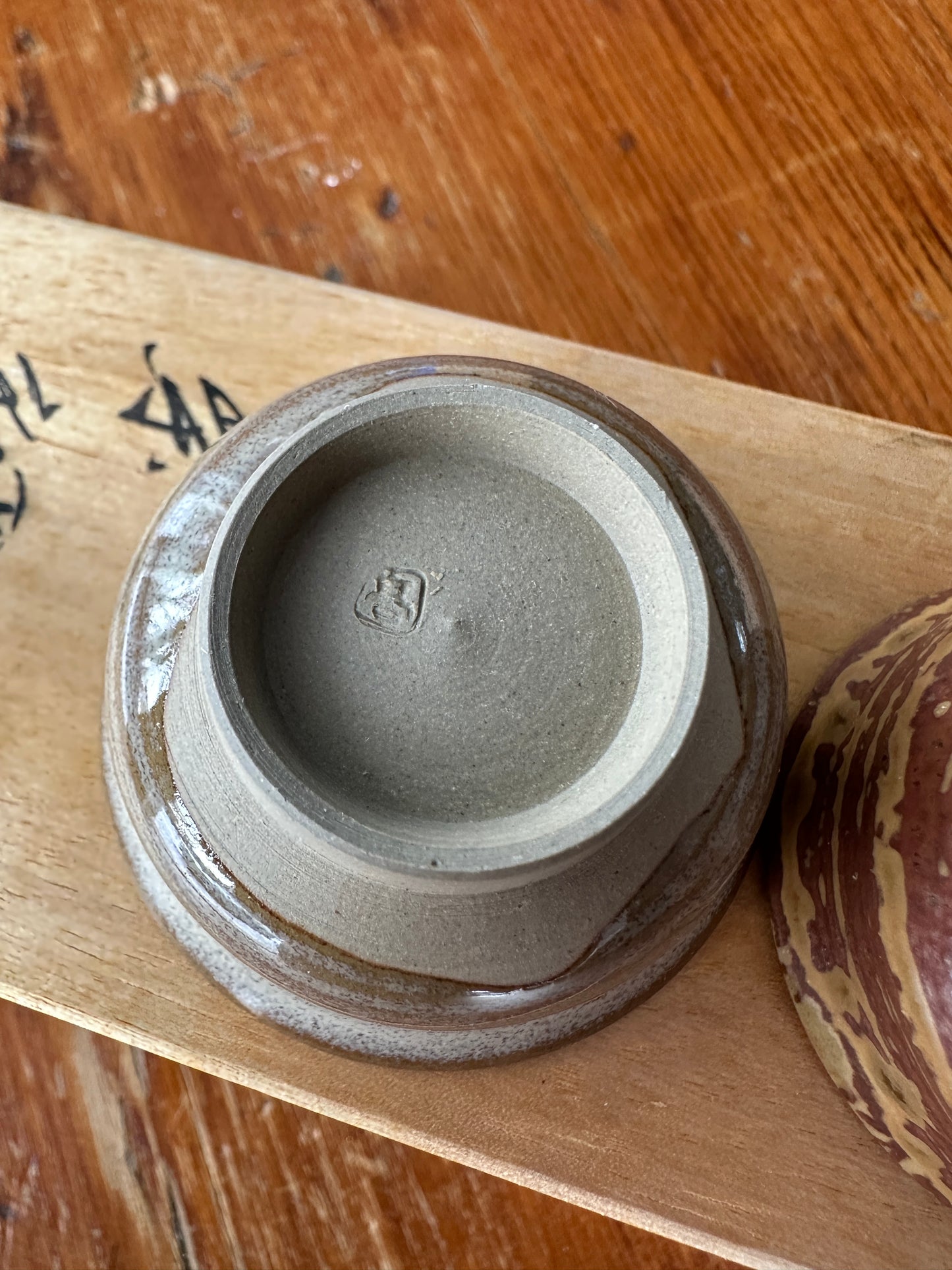 Vintage Takatori Yaki Japanese pottery Sake cup Miraku Kamei set of 5