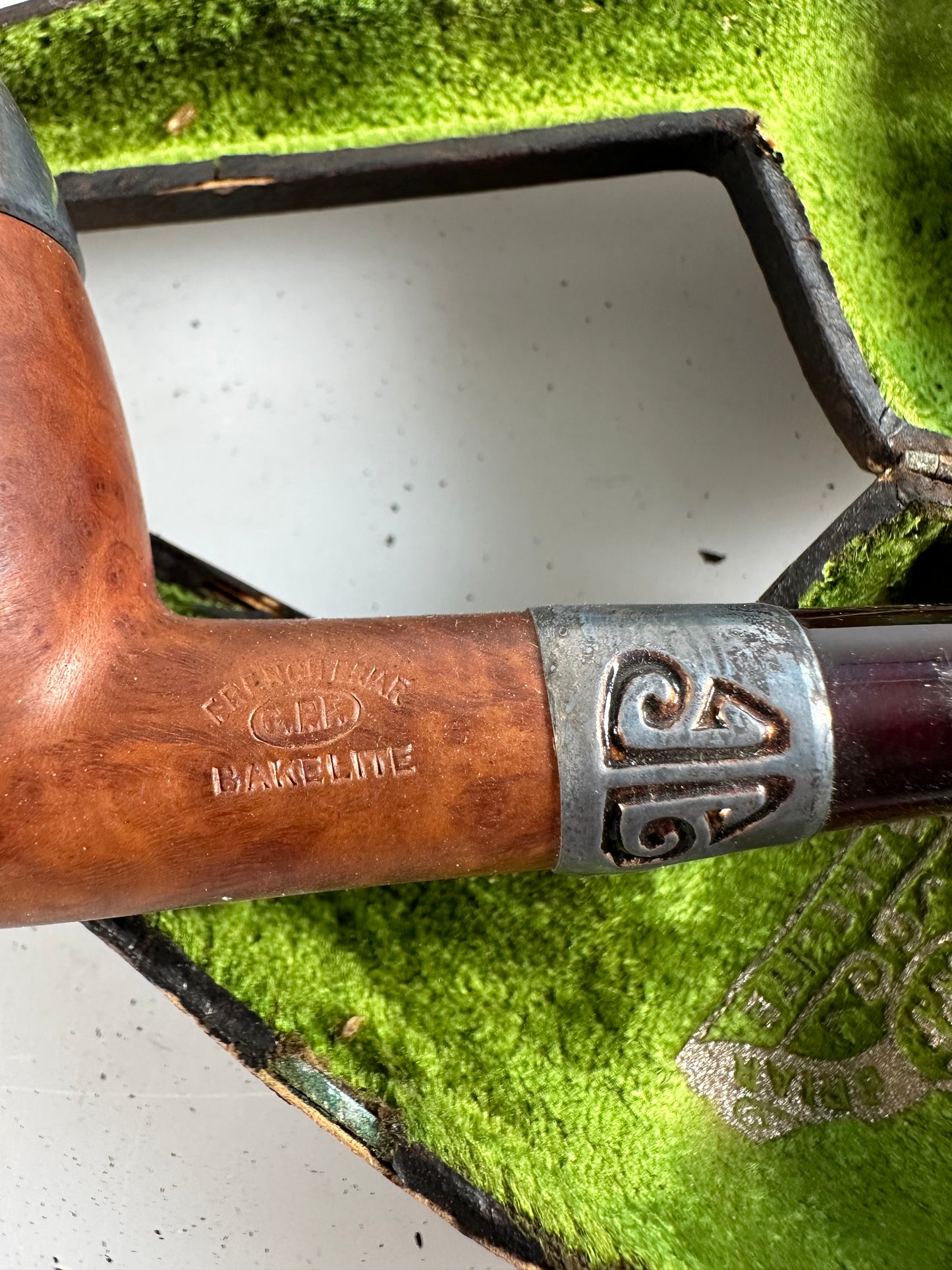 KBB Blue Line Bakelite Pipe, Unsmoked Silver French Briar
