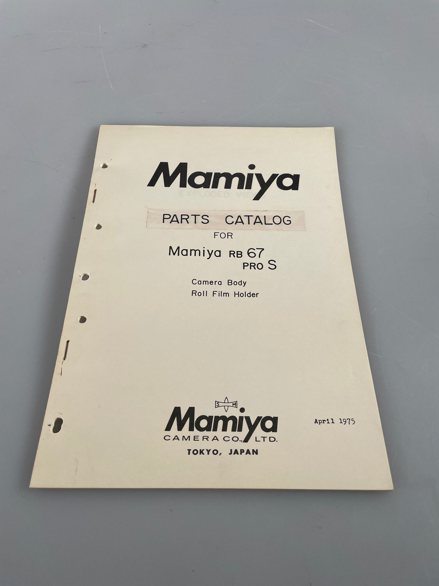 Mamiya RB67 Pro S camera body and roll film holder Service Repair Manual parts catolog