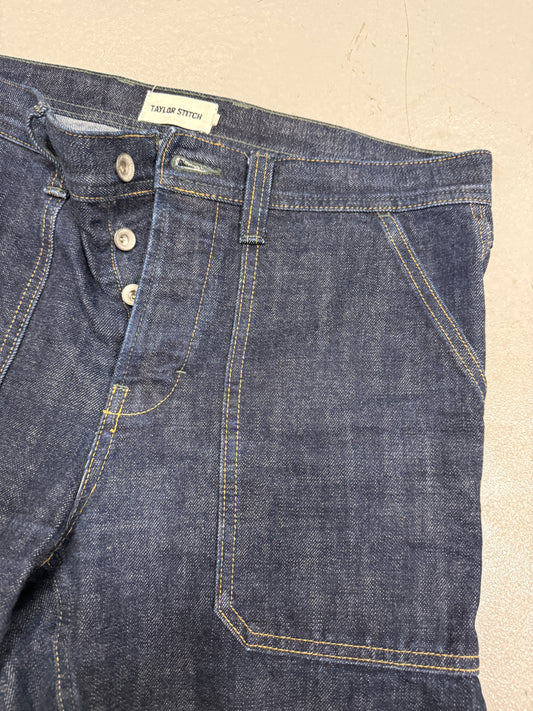 Taylor Stitch Mens Jeans 34x30 Blue Straight The Mariner Selvedge