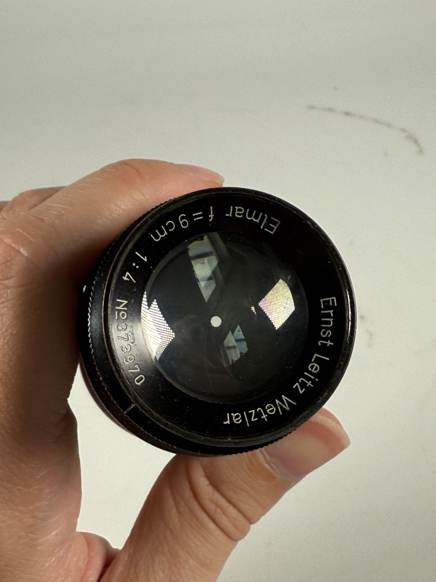 Leica Elmar 90mm 9cm f4 Black Ltm screwmount lens