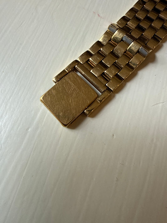 Wittnauer QWR Gold Tone Quartz Mens Tank Dress Wrist Watch