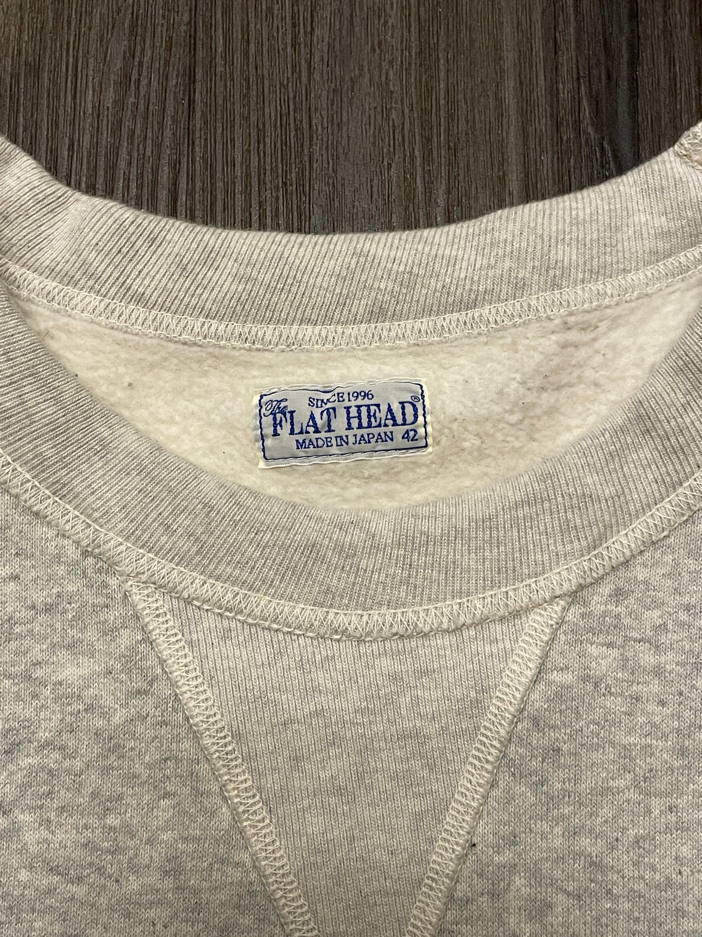 THE FLAT HEAD Crewneck Sweatshirt Gray Cotton Size 42