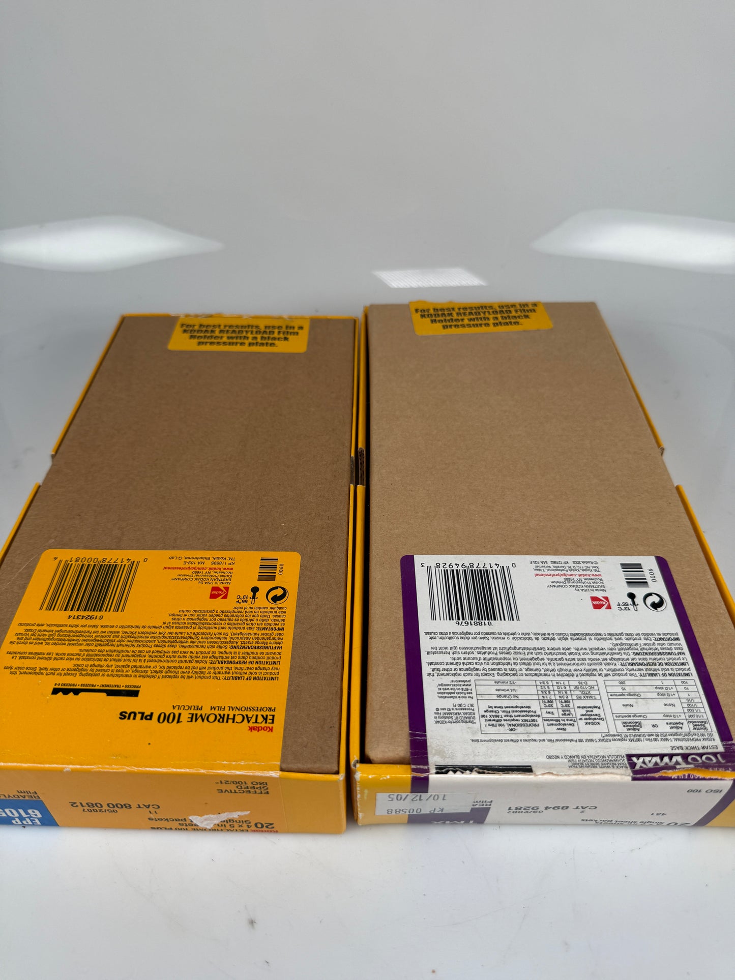 Kodak Ektachrome 100 plus, 100 Tmax QuickLoad 15 sheets of 4x5 film