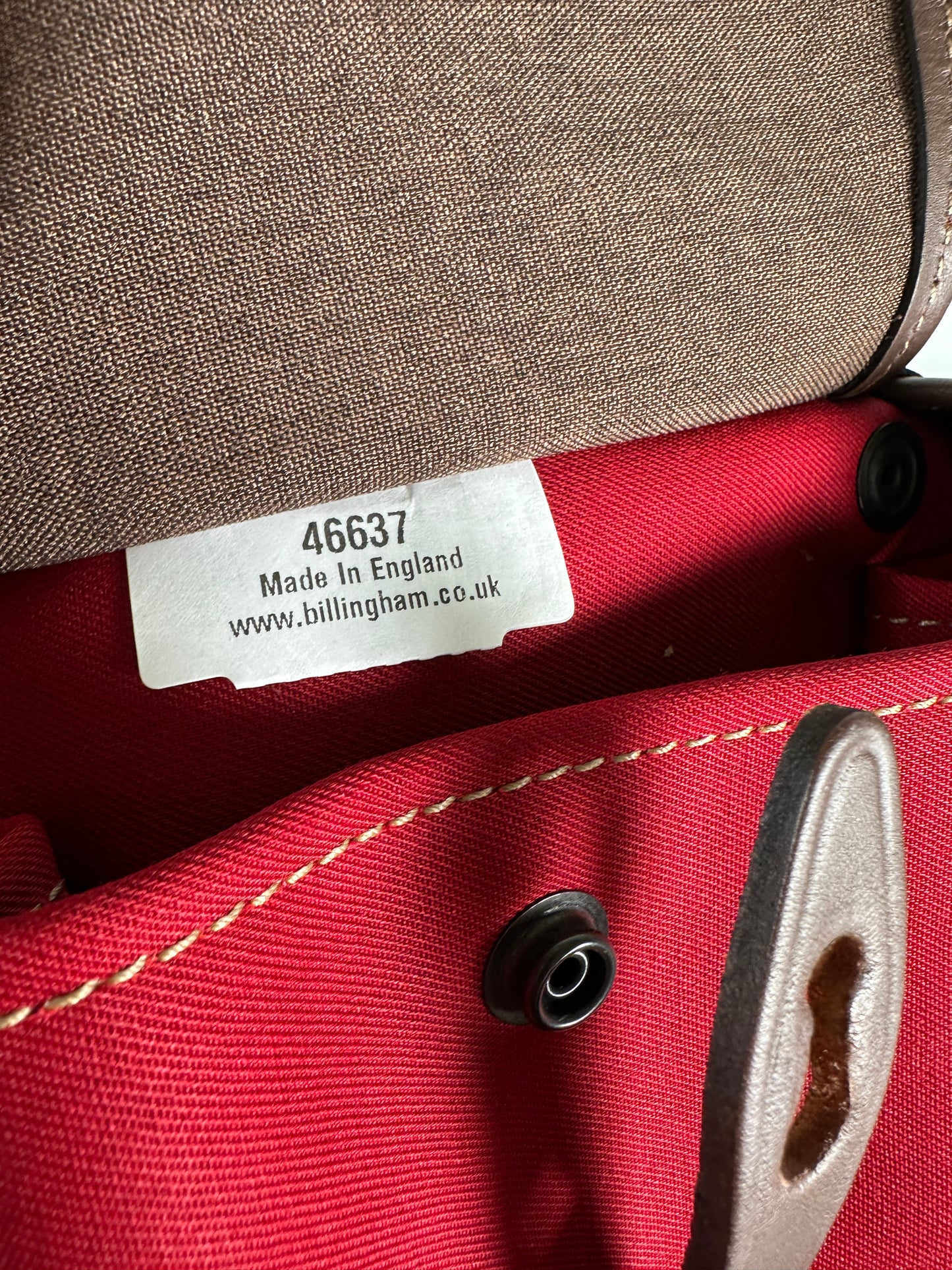 Billingham Hadley Shoulder Bag Small (Burgundy w/Chocolate Leather Trim)