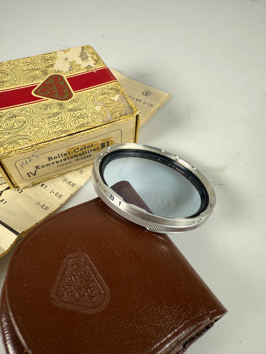 Rollei Bay IV Filter B1 -0 Blue For Camera TLR Rolleiflex Wide RARE WIIMB