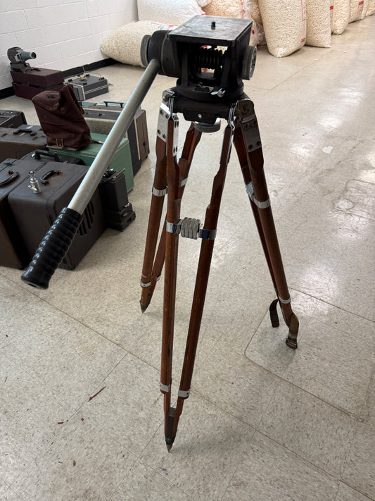 Auricon wooden tripod with tilt head RARE vintage