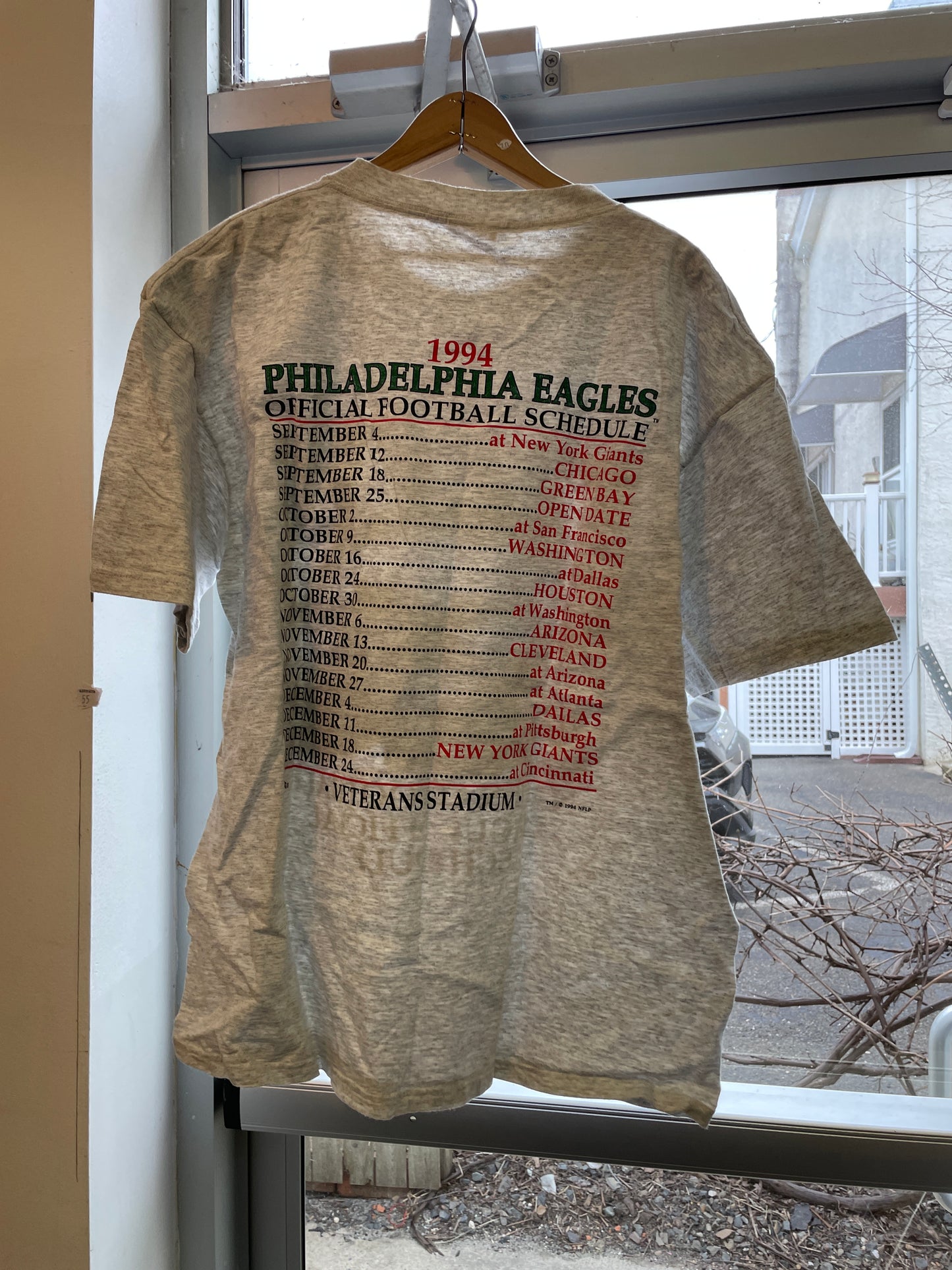 Vintage Nutmeg Kelly Green Philadelphia Eagles T-Shirt L 1994 calendar