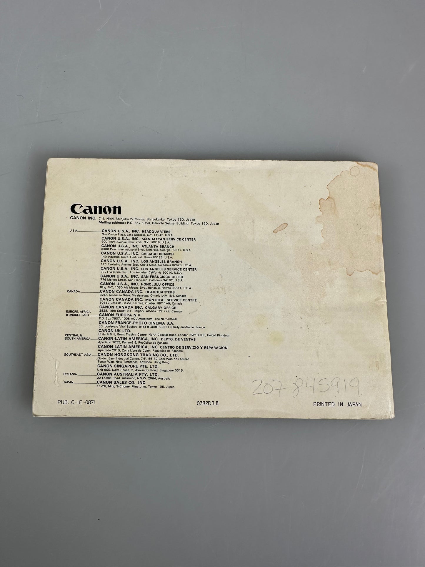 Canon NEW F-1 Instruction Manual, Original