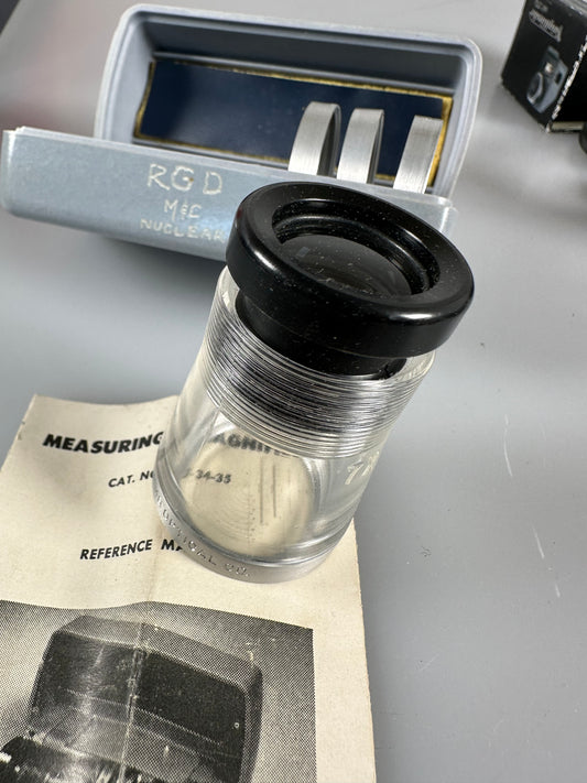 B&L Bausch & Lomb 7X Measuring Magnifier Loupe COMPLETE w/4 Scales & Case