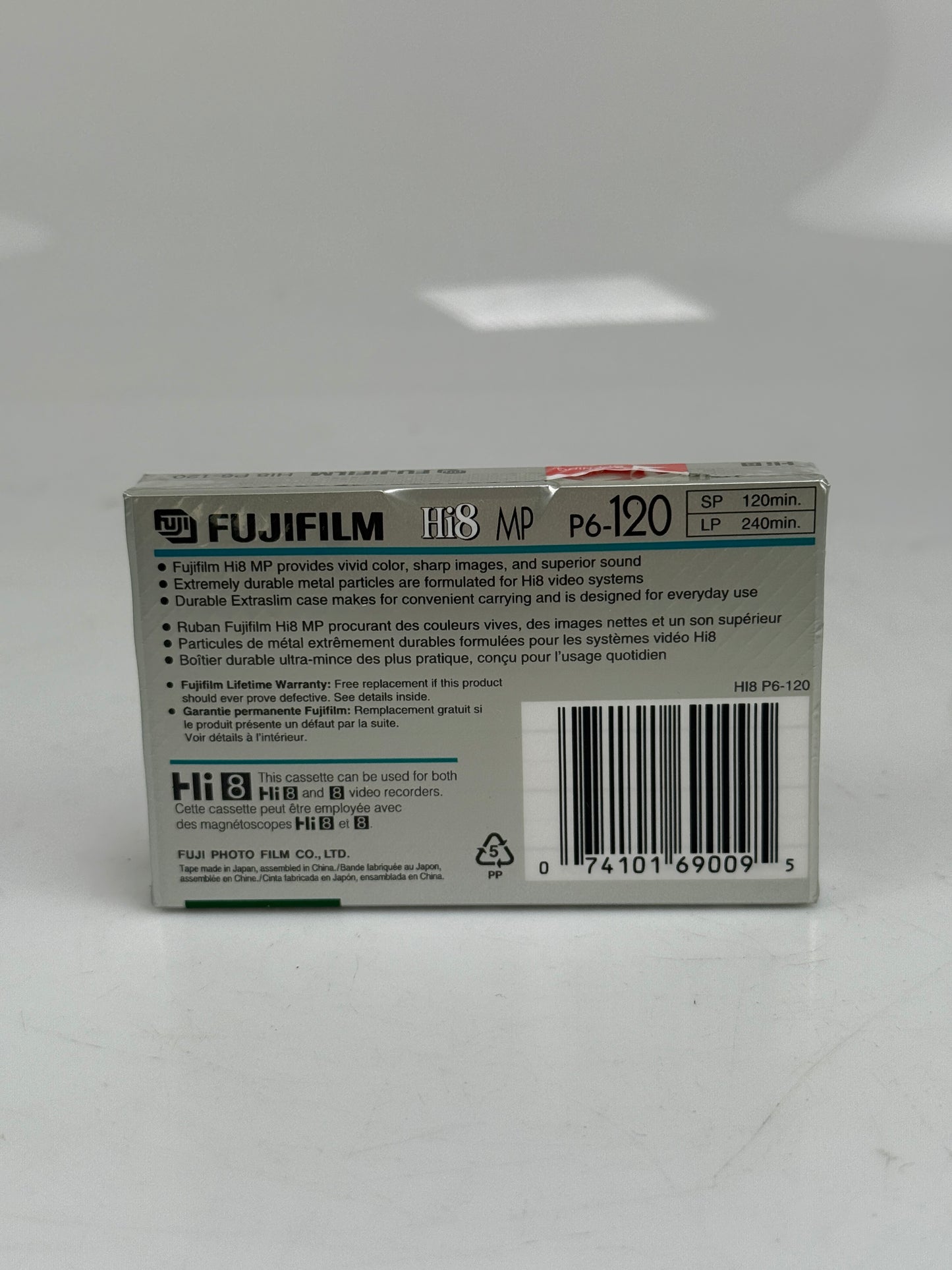 1 Fuji Film Hi8 P6-120 MP Professional Grade Hi 8 Videocassette Tape Sealed