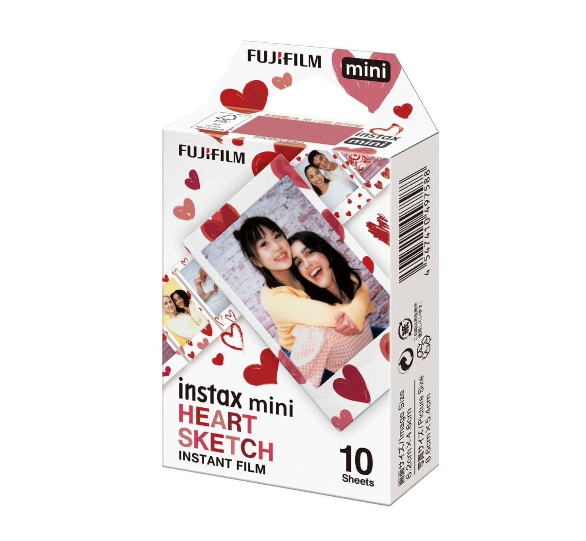New Fujifilm Instax Mini Heart Sketch Instant Film (10 Exposures) 2025/07