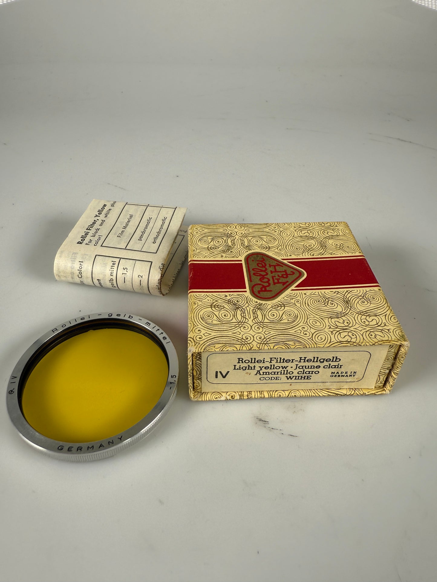 Rollei Bay IV Filter Gelb Mittel -1.5 yellow For Camera TLR Rolleiflex Wide RARE WIIHE