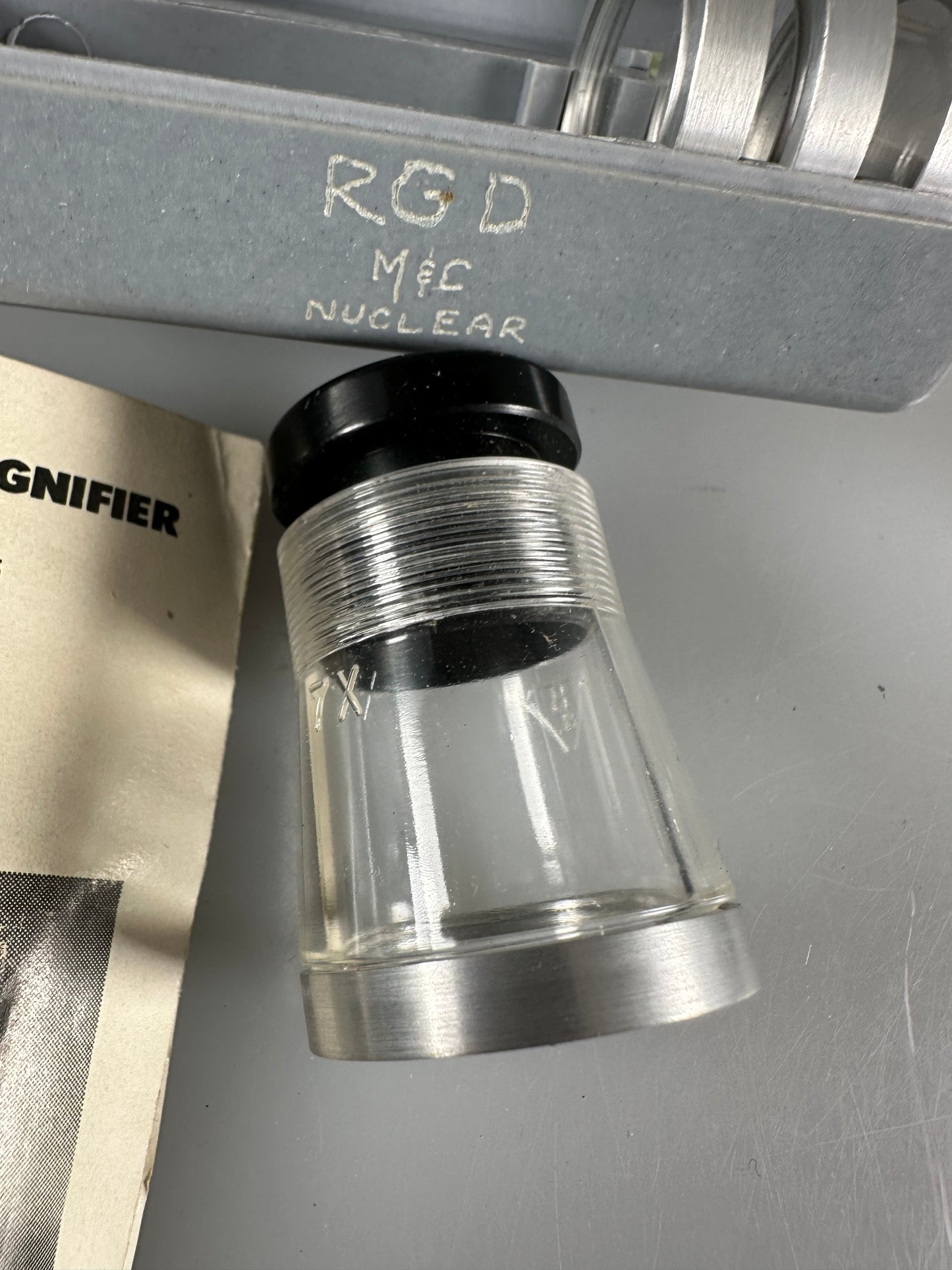 B&L Bausch & Lomb 7X Measuring Magnifier Loupe COMPLETE w/4 Scales & Case