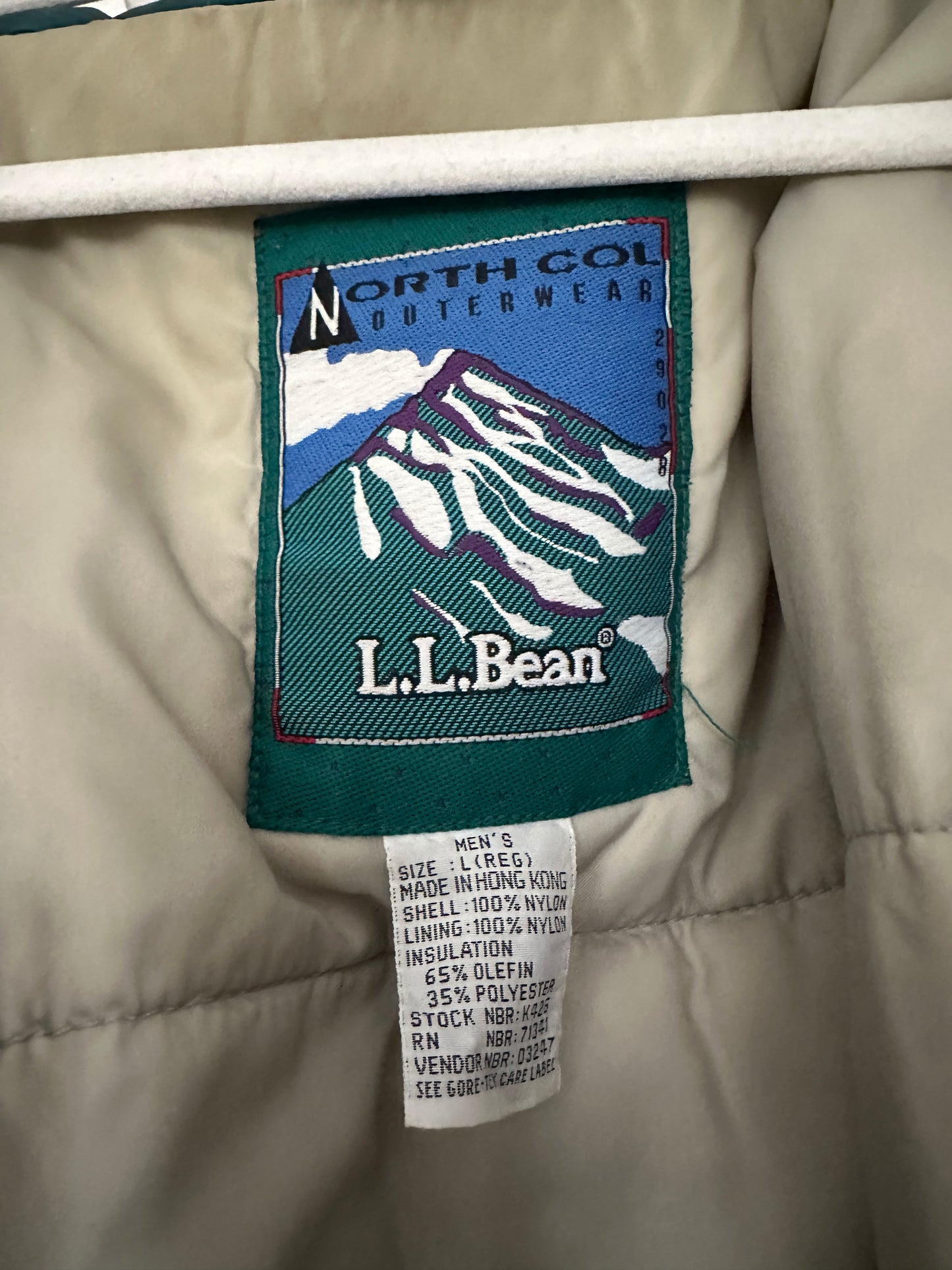 VTG LL Bean Men’s 90s North Col GORE TEX Insulated Parka Jacket Coat Large