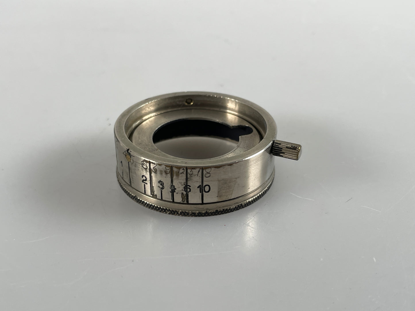 LEICA VALAU LENS HOOD W/APERTURE ADJUSTMENT FOR ELMAR 3.5CM/5CM F3.5 Nickle