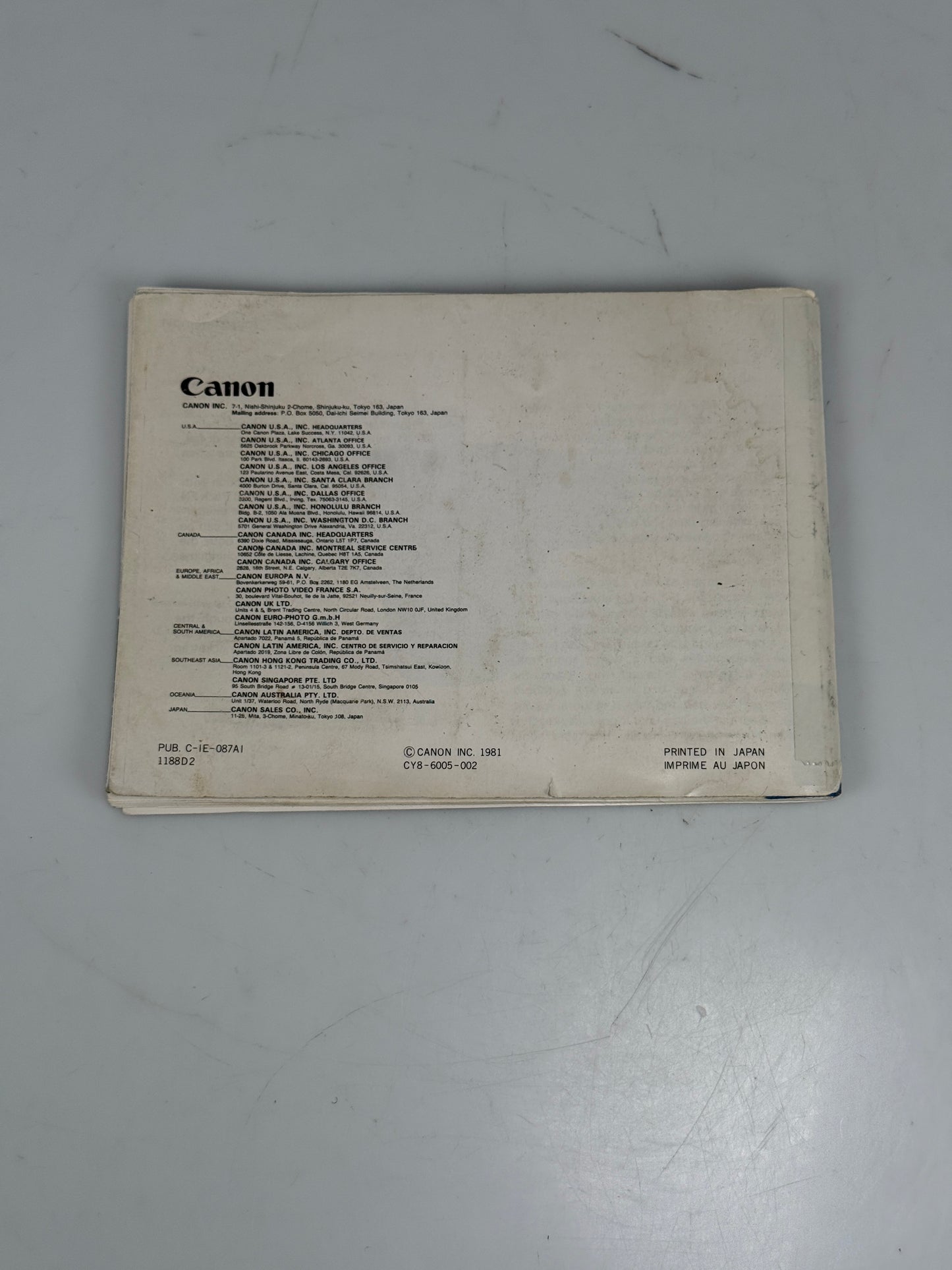 Canon NEW F-1 Instruction Manual, Original