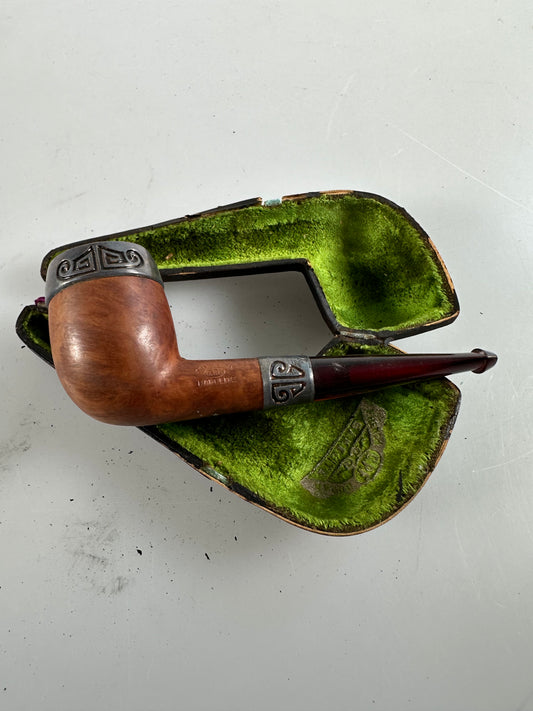 KBB Blue Line Bakelite Pipe, Unsmoked Silver French Briar