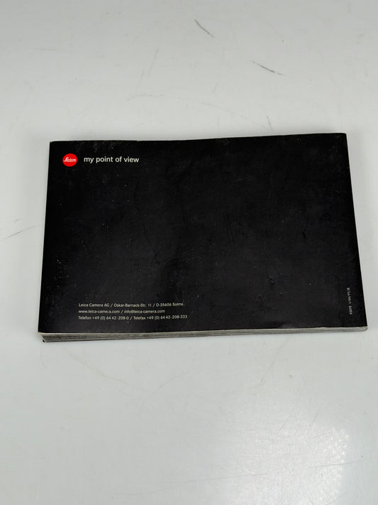 Leica Digilux 2 Instruction Manual Booklet
