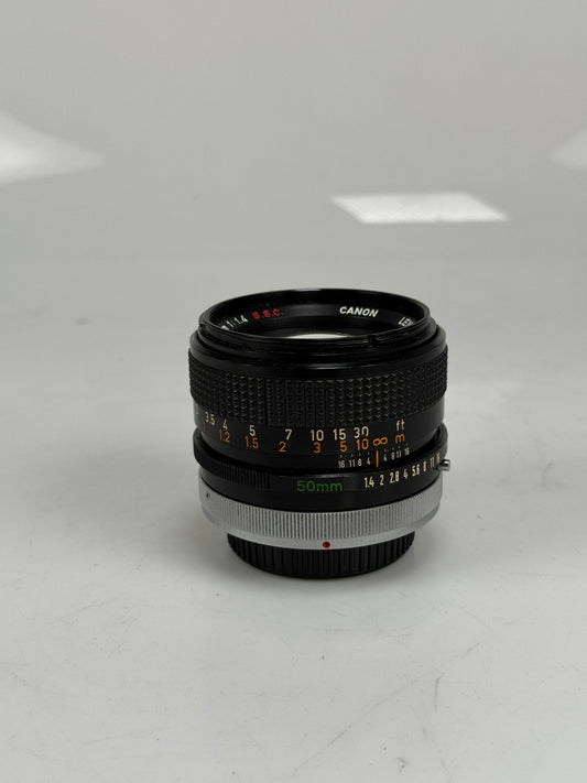 Canon FD SSC Chrome nose 50mm f1.4 MF prime Lens