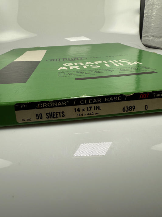 DuPont 14x17 Cronar Clear C72 6389 Base Film - 50 Sheet Box