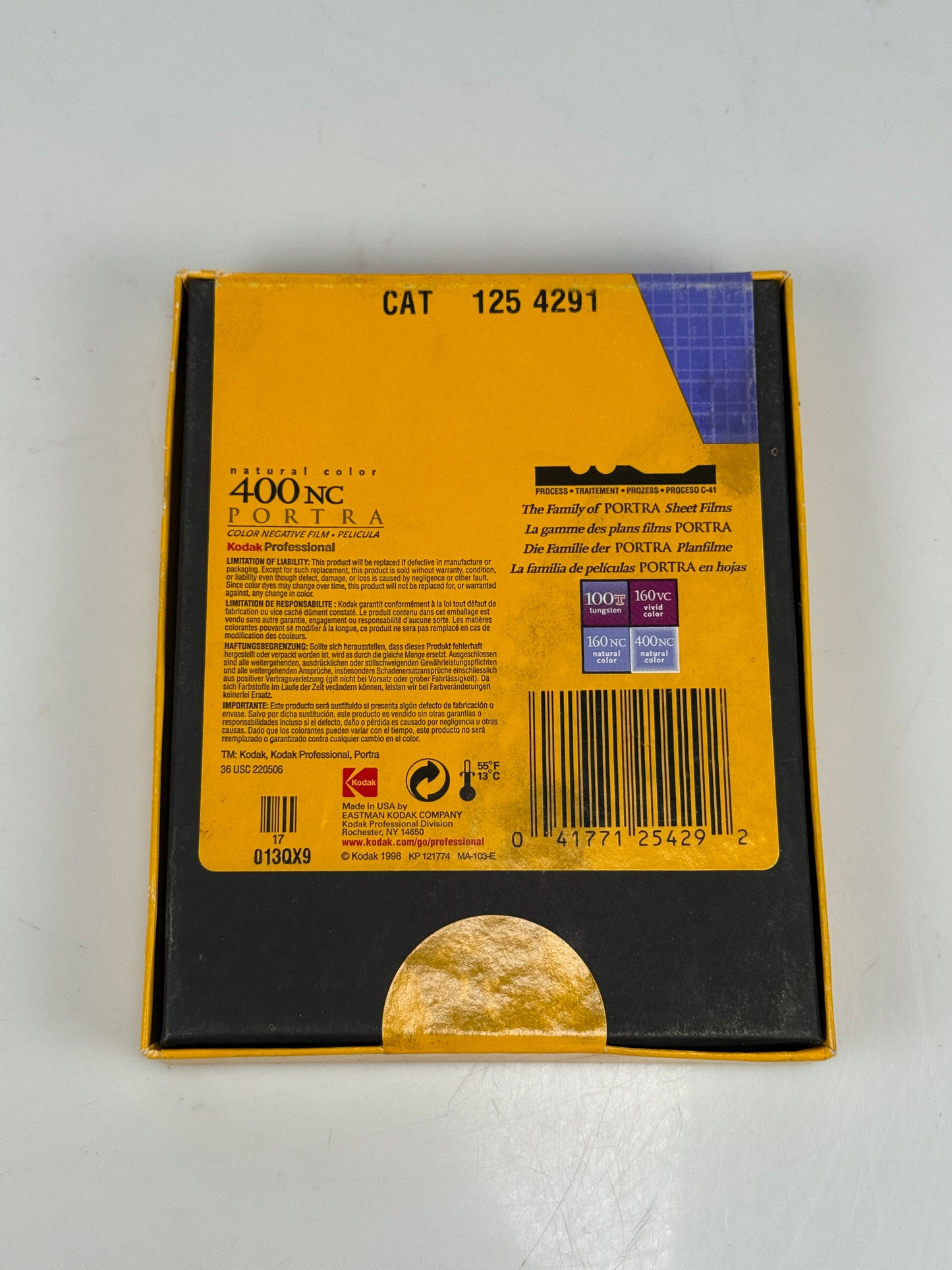 Kodak Professional Portra 400 NC 4X5 Color Negative Film 10 sheet box