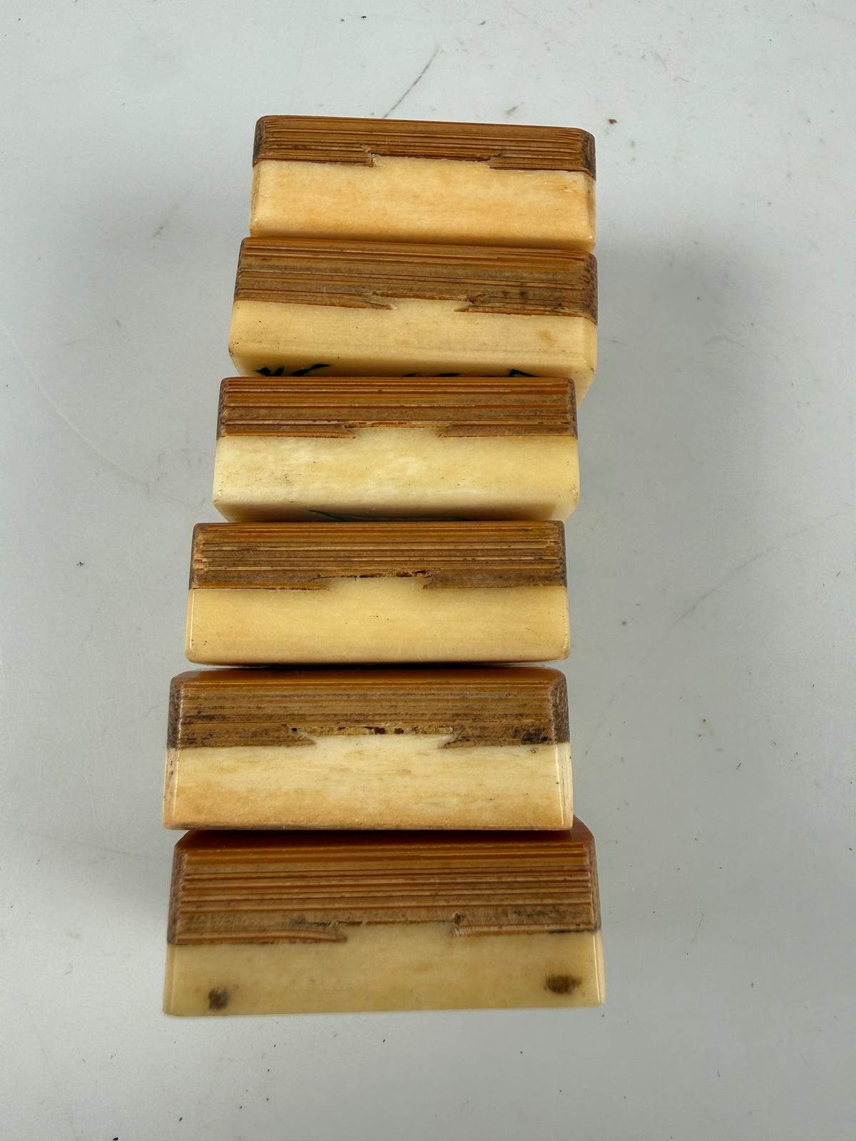 6 Thick Bone Bamboo Mahjong Replacement Tiles 4, 1, 3