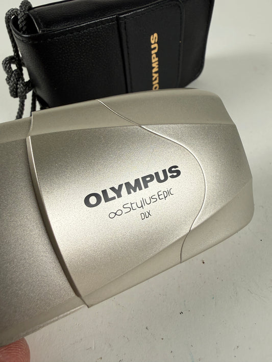 Olympus Stylus Epic DLX MJU II 35mm point and shoot p&s film camera 35mm f2.8 chrome/silver
