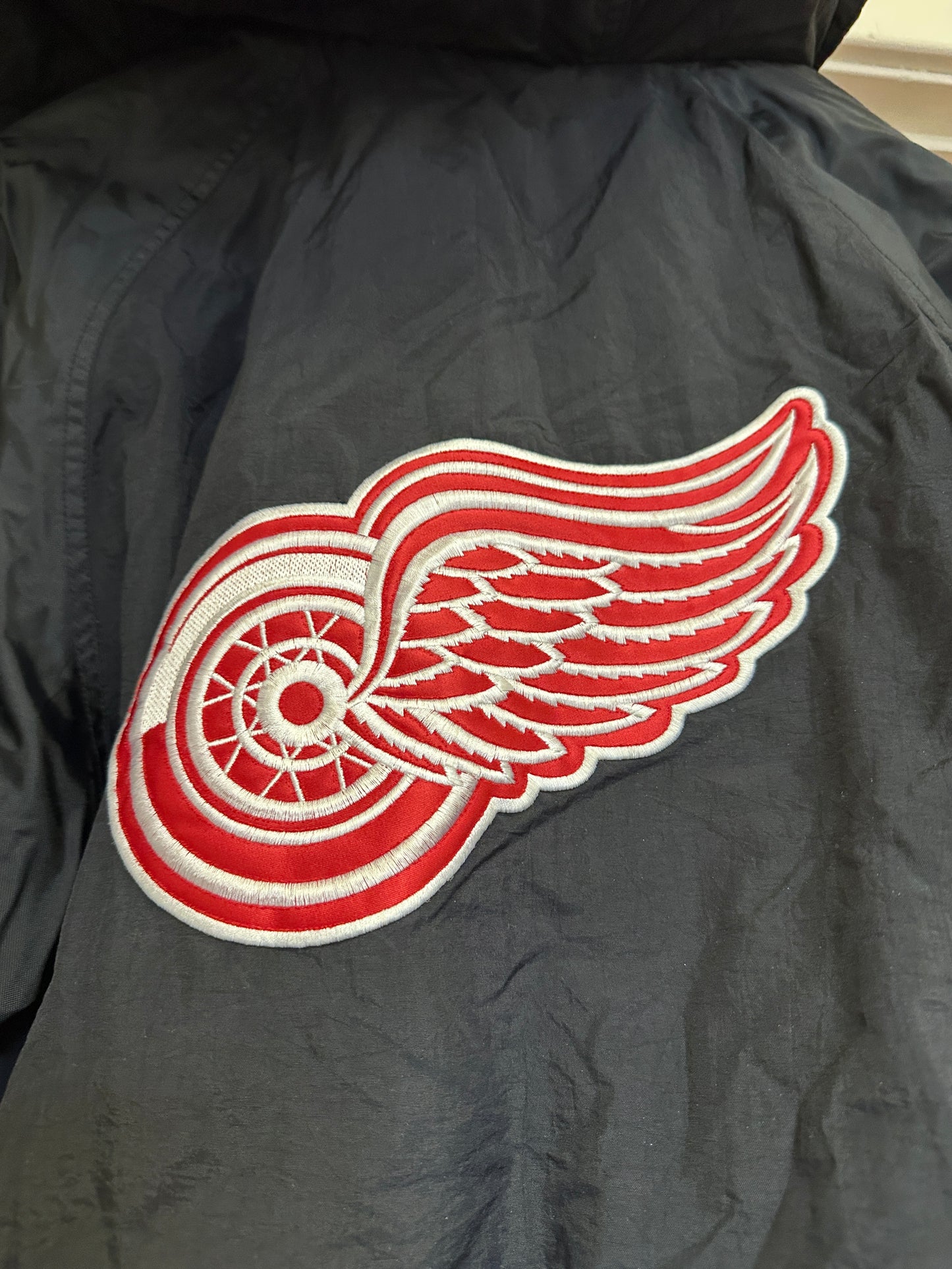 STARTER NHL Detroit Red Wings Mens Large Heavy Duty Pullover Jacket 1/4 Zip XL
