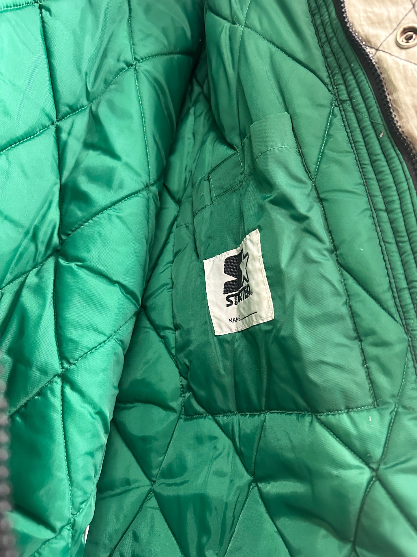 Philadelphia Eagles 90s STARTER puffer Color Block jacket XL kelly gray NFL vtg