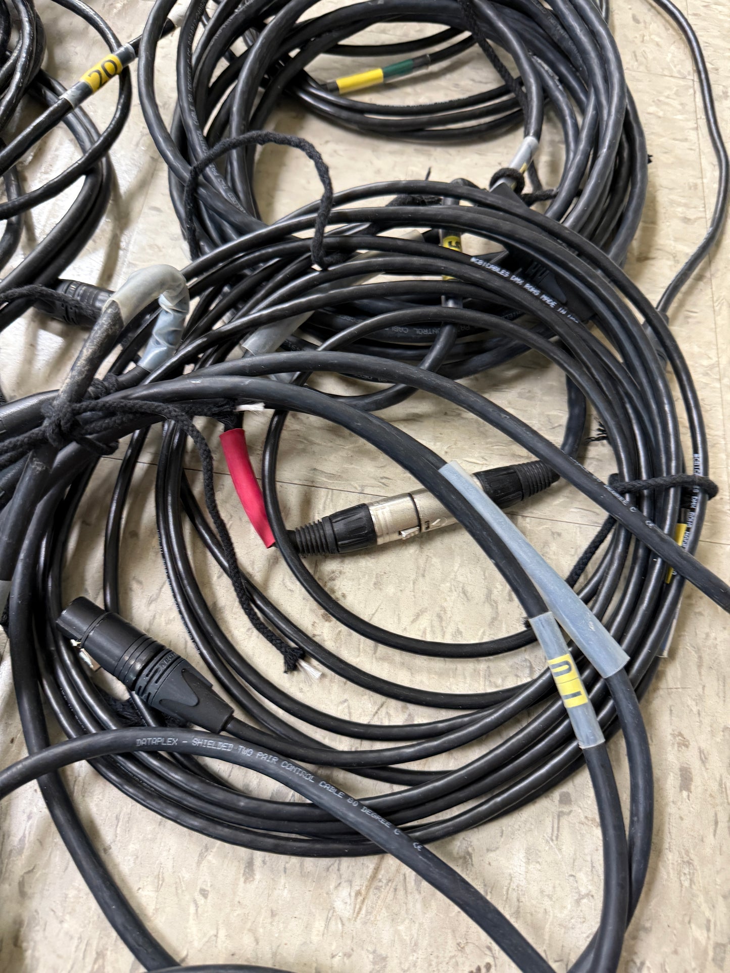 Lot of 28 XLR 5 Pin Male to XLR 5 Pin Female DMX Lighting Cable