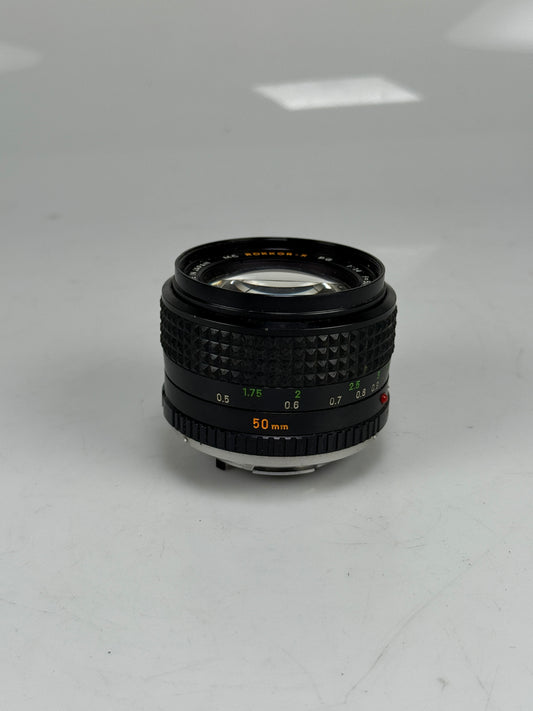 Minolta MD Rokkor-X 50mm f1.4 manual focus lens
