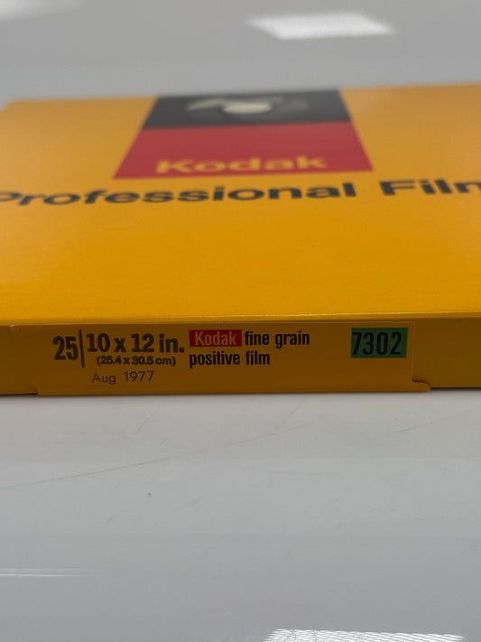 EXPIRED 10x12 KODAK 7302 FINE GRAIN POSITIVE FILM 25 SHEETS