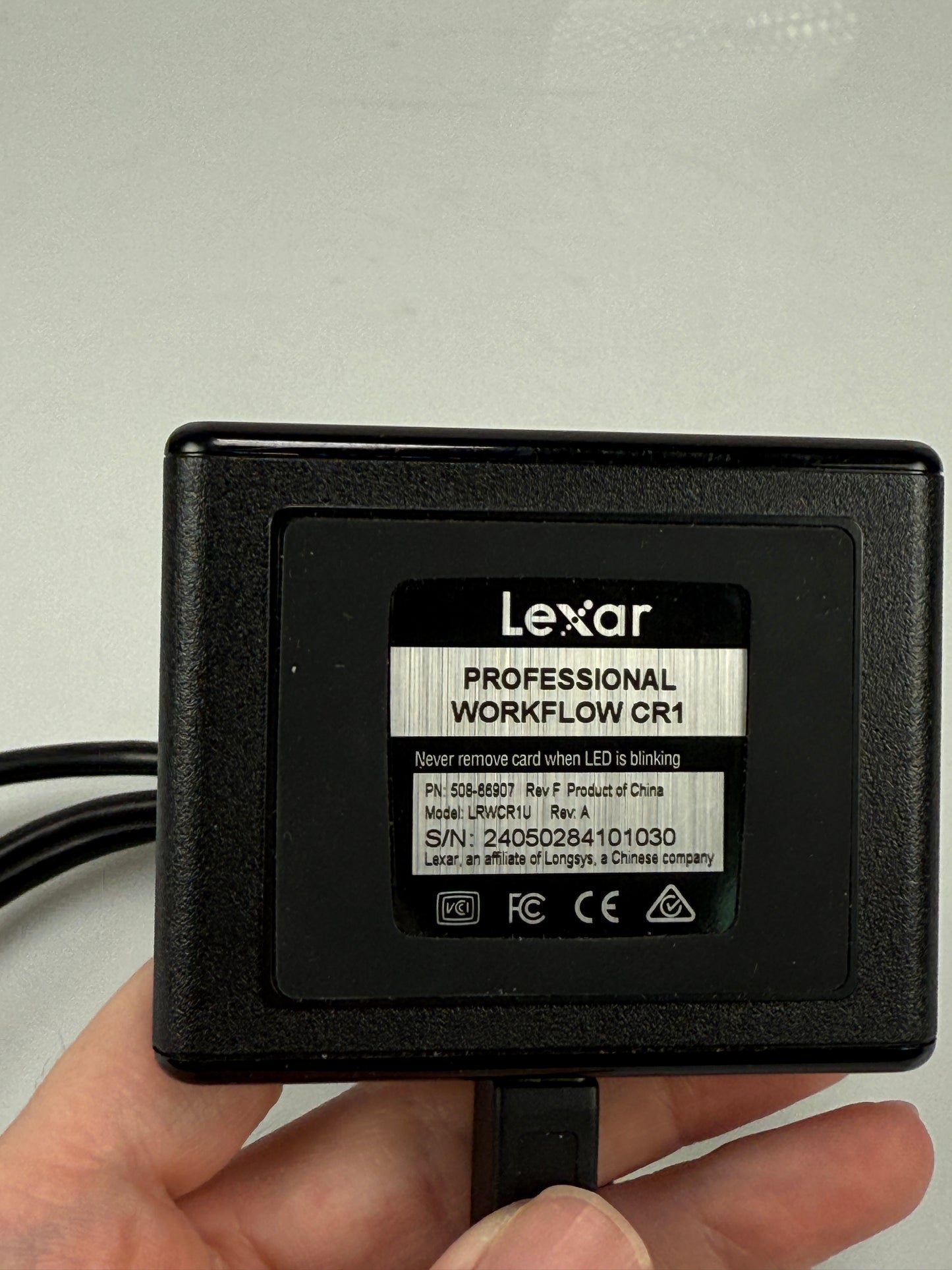 Lexar CR1 Professional Workflow CFast 2.0 USB 3.0 Reader + USB-C Cable
