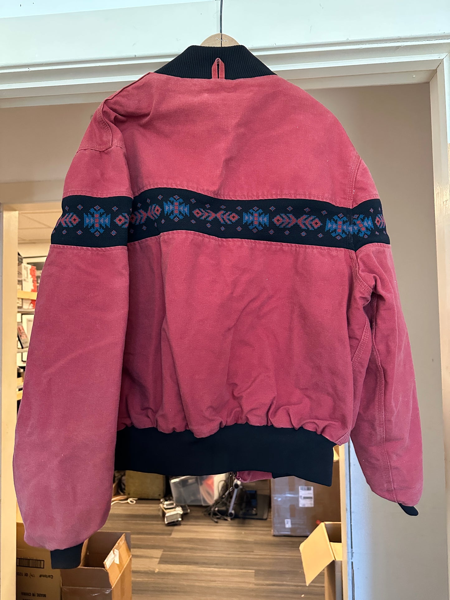 Carhartt Santa Fe Southwest Aztec Jacket Lined Mens XL Red