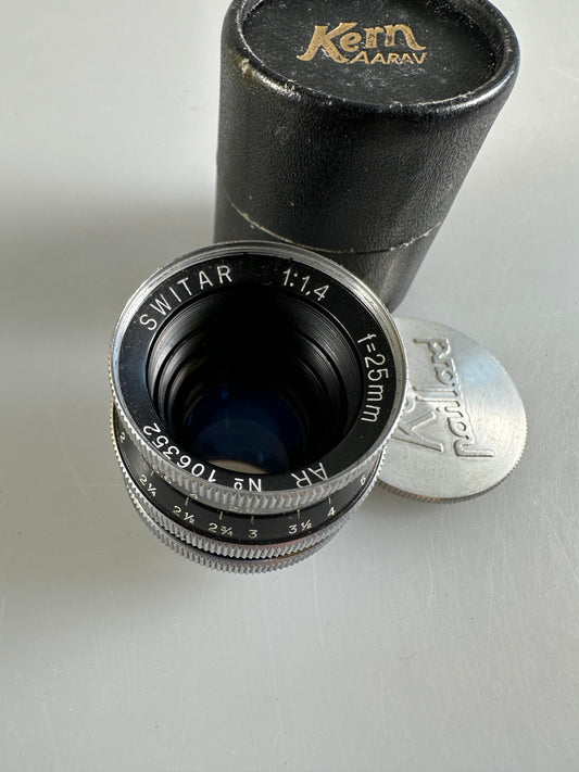Kern Switar 25mm f1.4 AR Lens Bolex C mount H16